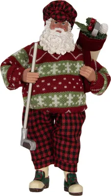 Produktbild von Clayre & Eef Weihnachtsdekorationsfigur Weihnachtsmann 16x11x28 cm Rot Textil
