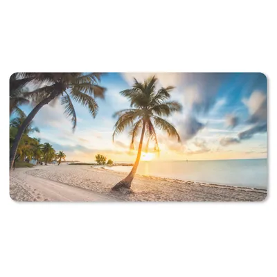 Produktbild von MuchoWow® Mauspad Mousepad Sonnenuntergang - Strand - Palme 60x30 cm - Mousepads - Maus Mat - Pad - Mausunterlage - Nachhaltig