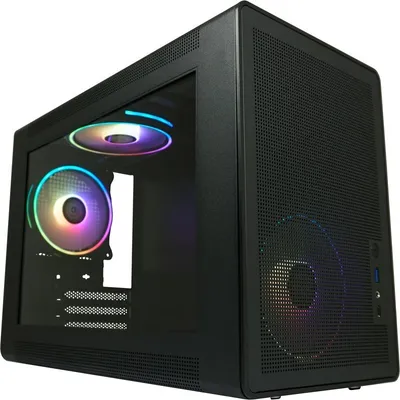Zdjęcie produktu dla LC-Power LC-716MB-ON, Micro Tower, PC, Czarny, micro ATX, Mini-ITX, Metal, Plastik, Szkło hartowane, Gaming