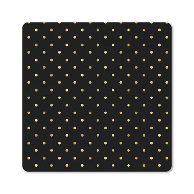 Obrázek produktu pro Podložka pod myš - Vzory - tečky - zlatá - černá - 20x20cm - Podložka pod myš