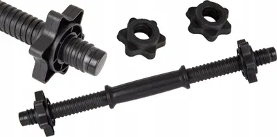 Image de Barre d'haltère court Gymtek - longueur 35 cm, Ø 24 mm - barre d'haltère unique à charge admissible - poignées courtes haltères haltères barre pour home gym, workout