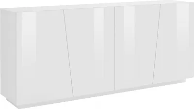 Produktbild von Kommode Dliguor, Küchen-Sideboard mit 4 Türen, Wohnzimmer-Buffet, 100 %  Italy, cm 200x43h86, glänzend weiß