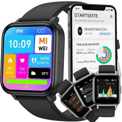 Obrázok produktu pre Inteligentné hodinky 45 mm Smartwatch IP67 náramkové hodinky s dotykovým displejom Športová kapela Fitness náramok Čierne hodinky Darček Android iOS Muži Ženy Deti Retoo, Obrázok generovaný UI