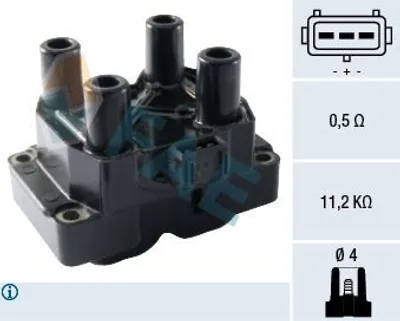 Produktbild von FAE 80289 Zündspule für OPEL Astra F CC (T92) Omega B Limousine (V94) Calibra A (C89) Omega B Caravan (V94) Kadett E CC (T85)