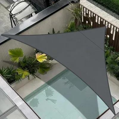 Produktbild von Sonnensegel Wasserdicht Dreieckig 3x3x3m Sonnenschutz 95% UV Schutz Windschutz,Wasserabweisend Segel Geeignet für Außenbereiche wie Garten Balkon Terrasse-Anthrazit