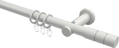Produktbild von Interdeco Gardinenstange / Vorhangstange Weiß, Typ Platon Elanto (Rillenzylinder), 20 mm Ø 1-läufig, 400 cm
