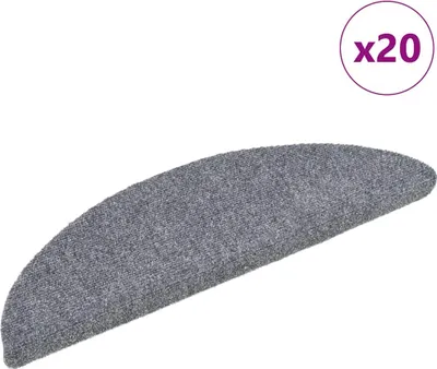 Produktbild von Stufenmatten Selbstklebend 20 Stk. 56x17x3 cm Hellgrau Halbrund