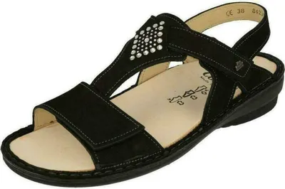Produktbild von Bequeme Sandalette Finn Comfort Calvia, Damem, Schwarz, Leder, NEU - Damenschuhe Sandale bequem / lose Einlage, Schwarz