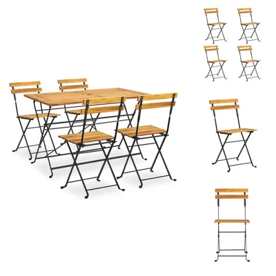 Image de vidaXL Ensemble de jardin 5 pièces pliable en bois massif d'acacia - Ensemble de meubles de jardin