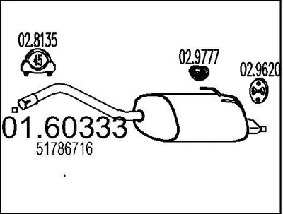 Produktbild von MTS 01.60333 Endschalldämpfer für FIAT 500 (312) Auspuff