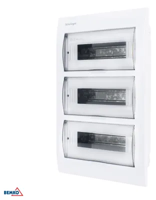 Image de Boîtier de distribution encastré, IP40, 3 rangées de 12 modules, avec 36 bornes de connexion N et 36 bornes de connexion PE