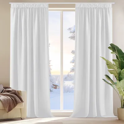 Produktbild von Verdunkelungsvorhang mit Kräuselband für die Küche, kurz, 160x132 cm, silber grau, 2er Set