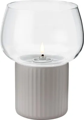 Produktbild von Rig-Tig Windlicht Hygge Hurricane, Kerzenhalter, Borosilikatglas, Keramik, Grey, H 16 cm, Z00137-2