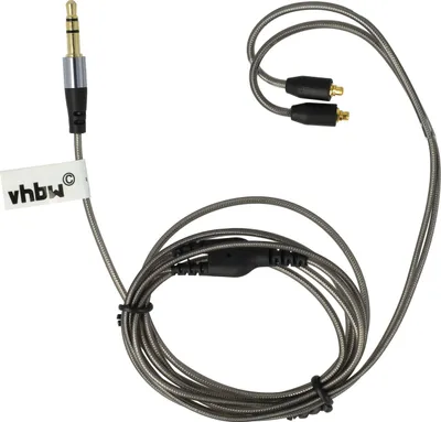 Produktbild von vhbw Audio AUX Kabel kompatibel mit Westone UM Pro 10, UM Pro 20, ES50, ES60, UM Pro 30 Kopfhörer - Audiokabel 3,5mm Klinkenstecker, 120 cm Grau