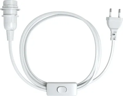Produktbild von EAZY CASE 1x E14 Lampenfassung mit Kabel 5m, aus Kunststoff, mit Ein- und Ausschalter, Sockeladapter in Weiß