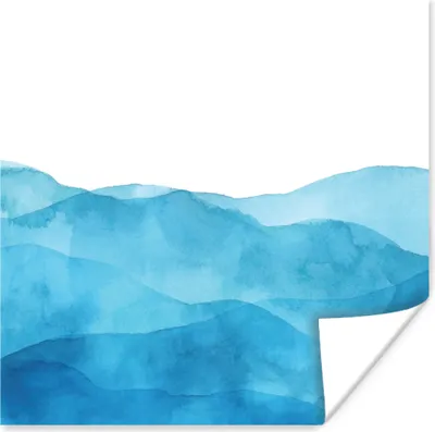 Produktbild von MuchoWow® Poster Meer - Wellen - Aquarell 75x75 cm - Wand Dekoration