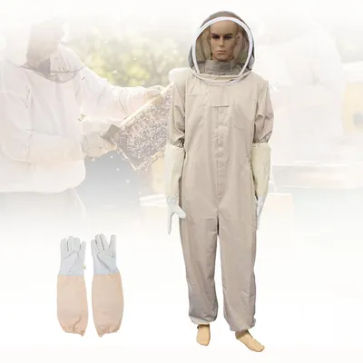Imkeranzug mit Maske, Profi-Imkerkleidung, Gr. L, abnehmbarer Schutz