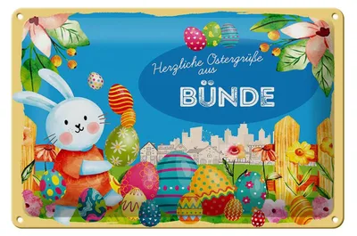 Produktbild von Blechschild Ostern Ostergrüße 30x20cm BÜNDE Fest