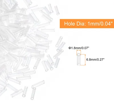 Produktbild von 1200 Stš¹ck R?hrenperlen, 6,8x1,8mm Rocailles Perlen Transparente Glasperlen zum Auff?deln mit Glasfutter Perlenset fš¹r Armb?nder Schmuckherstellung DIY Halsketten Handwerk