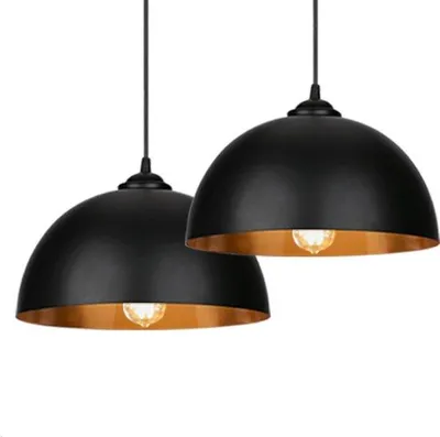 Immagine prodotto di Lampadari industriali per soggiorno, sala da pranzo, camera da letto - Attacco E27, forma sferica, metallo, adatti per soffitto, senza lampadina inclusa.