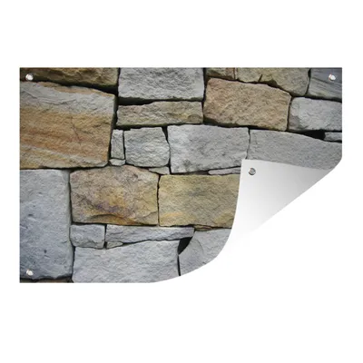 Obrázek produktu pro MuchoWow® Zahradní plakáty - Kamenná zeď bez cementu - 120x180 cm - Zahradní dekorace