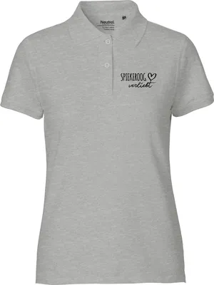 Produktbild von Huuraa Damen Polo Shirt Spiekeroog verliebt XL Sport Grey Bio Baumwolle Fairtrade Poloshirt Geschenkidee