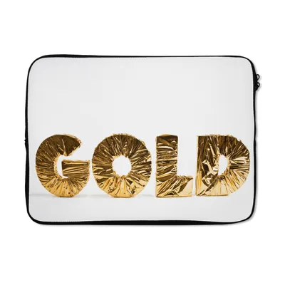 Produktbild von MuchoWow® Laptop Hülle 13 Zoll Gold Laptoptasche - Laptophülle - Sleeve - Rundumschutz