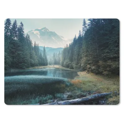 Produktbild von MuchoWow® Mauspad Mousepad Wald - Gras - Berge - Bäume - Natur 23x19 cm - Mousepads - Maus Mat - Pad - Mausunterlage - Schreibtischunterlage - Mauspad