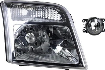 Immagine prodotto di Fari compatibili per Ford Transit Connect dal 2002 al 06/2002, modello H4, con luce fendinebbia. Codici: 1346497, 4392262, 2T1413008CA, 2T1413008CB, 4986195, 9T1613006AA, 82 Johns