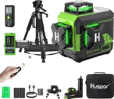 Obrázek produktu pro Laserové nivelační zařízení Huepar, funkce samonivelace, dálkové ovládání Bluetooth, SET 5