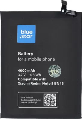 Produktbild von AKKU passend für Xiaomi Redmi Note 8 / Note 8T / Redmi 7 (BN46) 4000 mAh Li-Ion Blue Star