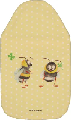 Produktbild von Mr. & Mrs. Panda Wärmflasche Hummeln Kleeblatt - Gelb Pastell - Geschenk, Wärmekissen, Spruch Positiv, gummi, Biene, mit Bezug, Lustige Sprüche, Hummel, Wärmflaschen