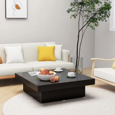 Produktbild von Couchtisch in Schwarz aus Holzwerkstoff 90x90x28cm