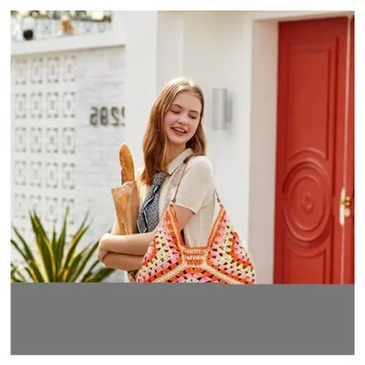 Produktbild von Stroh Umhängetasche - lässige Webhandtasche für den Sommer