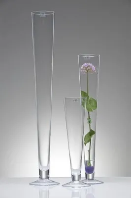 Produktbild von 6er SET Bodenvasen Dekogläser CIELO mit Fuß H. 80cm D 11cm konisch  Sandra Rich