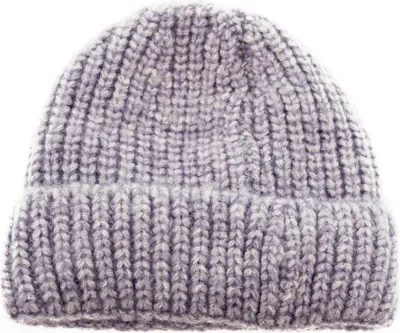 Produktbild von Mütze mit Strickmotiv für Erwachsene und Kinder für kalte Herbst- und Wintertage Lila