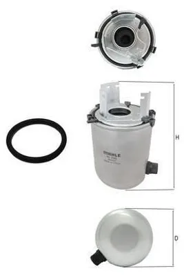 Produktbild von Kraftstofffilter MAHLE KL 1245D für NISSAN X-TRAIL (T32)