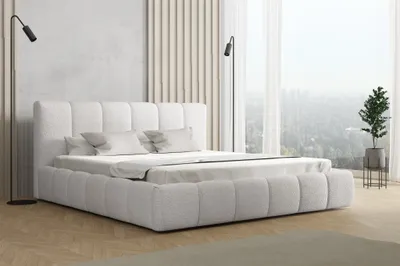 Produktbild von Polsterbett Doppelbett GIULIA 180x200cm Stoff Freya Altweiß