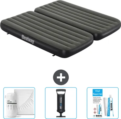 Obrázek produktu pro Bestway nafukovací matrace - 3 v 1 - pro 1 osobu - pro 2 osoby - 99 x 188 x 25 cm - zelená - včetně příslušenství