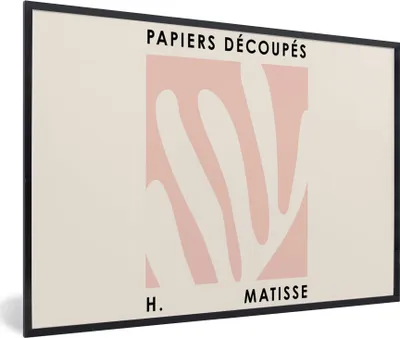 Produktbild von MuchoWow® Gerahmtes Poster Matisse - Rosa - Pastell - Abstrakt 30x20 cm - Poster mit Schwarzem Bilderrahmen Wandposter Rahmen Foto Bilder - Kunstdruck - Bild-Poster