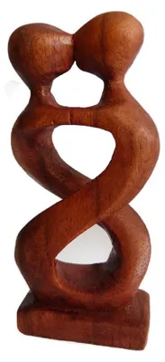 Image de Figurine en bois Abstrait Statue en bois Afrique Asie Artisanat Deko Zweisam, 40 cm
