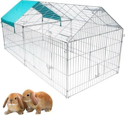 Image de Enclos métallique argenté pour chiots et chatons