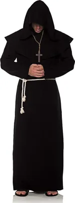 Produktbild von Schwarze Mönchsrobe als Karnevalskostüm für Herren Größe: XXL