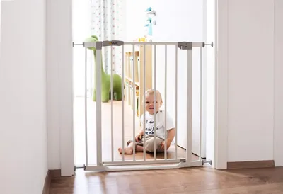 Produktbild von Sicherheitsgitter für Türen und Treppen 75-80 cm - Extra niedrige Schwelle, Einfach zu installieren, Verstellbar mit Verlängerungen