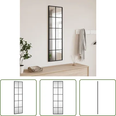 Immagine prodotto di The Living Store Specchio da parete nero 30x100 cm rettangolare in ferro