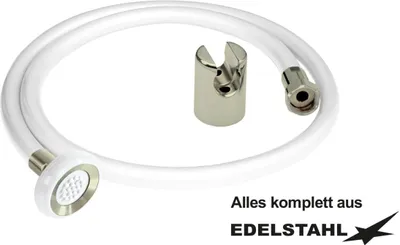Produktbild von Kneipp-Schlauch Weiß 2,5 m mit Siebstrahlbrause und Wandhalter