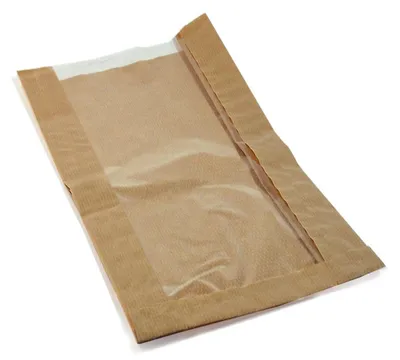 Produktbild von 1000x Papierfaltenbeutel für Kleingebäck 15 + 6 x 29 cm mit Fenster 10cm