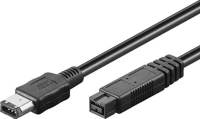 Image de Goobay 68179 Câble adaptateur FireWire™ 800, 9 broches à 6 broches, IEEE1394b, 1.8 m, noir - FireWire 800 mâle (9 broches) > FireWire 400 mâle (6 broches)