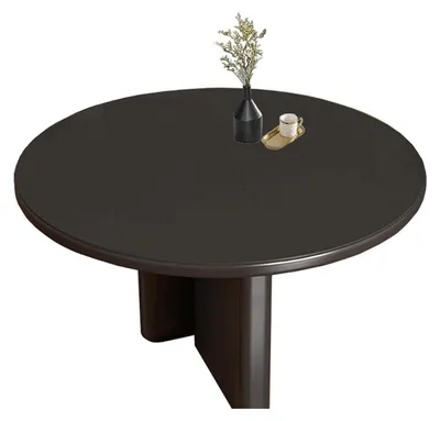 Productafbeelding van PU tafelkleed, rond, 70 cm, zwart+grijs, waterdicht, tafelbeschermer