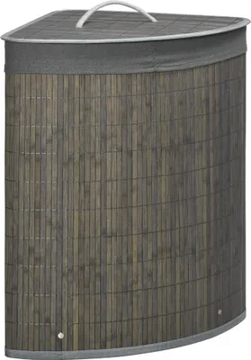 Obrázok produktu pre Štvorcový bambusový kôš na bielizeň 55 l s vekom a vyberateľným vreckom 38 x 38 x 57 cm Sivá
